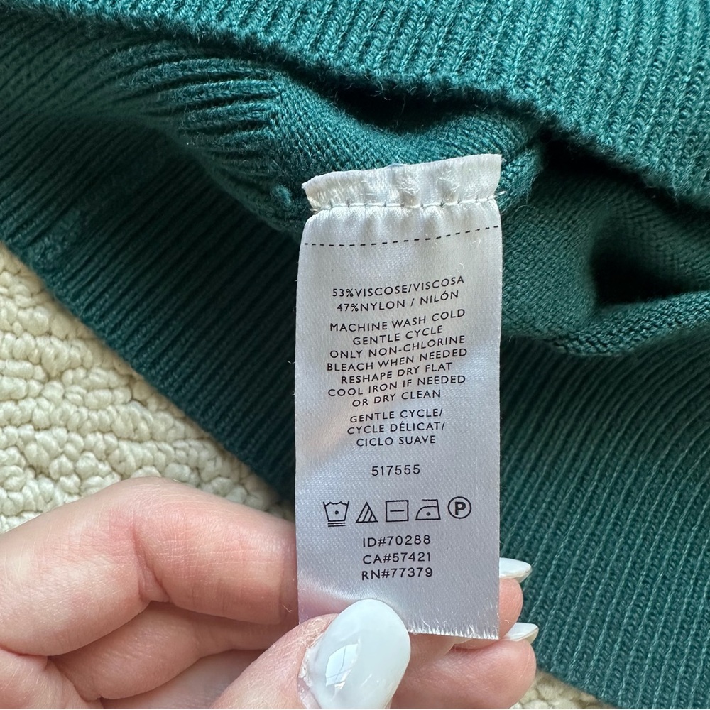 Ann Taylor Mock Neck Turtleneck in Forest Green - Picture 3 of 4